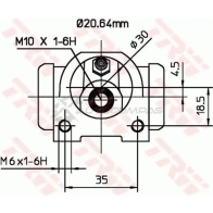 Рабочий тормозной цилиндр TRW 3322937393329 1522330 E YES76 bwf311 - Изображение 2