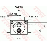 Рабочий тормозной цилиндр TRW 1522335 bwf318 C4 13C 3322937513277 - Изображение 2