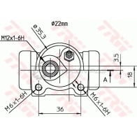 Рабочий тормозной цилиндр TRW 1522382 0DX S9 bwh114 3322937000210 - Изображение 2