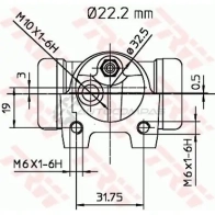 Рабочий тормозной цилиндр TRW 3322937002863 1522388 bwh132 C8F ZGX - Изображение 2
