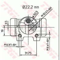 Рабочий тормозной цилиндр TRW bwh134 1522390 4T JREDX 3322937002887 - Изображение 2