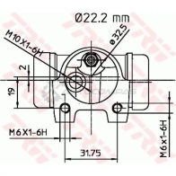 Рабочий тормозной цилиндр TRW 1522397 DS1 FGD 3322937003006 bwh141 - Изображение 2