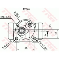 Рабочий тормозной цилиндр TRW 1522436 3322937008728 bwh187 8VQMXG B - Изображение 2