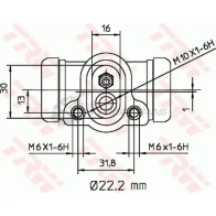 Рабочий тормозной цилиндр TRW 3322937048748 bwh311 3S18 W 1522497 - Изображение 2