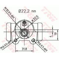 Рабочий тормозной цилиндр TRW bwh374 1QDX6 N 1522511 3322937138753 - Изображение 2