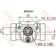 Рабочий тормозной цилиндр TRW F88WMB H 1522512 bwh375 3322937132492 - Изображение 2