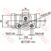 Рабочий тормозной цилиндр TRW 0EW I1 3322937000159 1522553 bwk103 - Изображение 2
