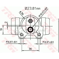 Рабочий тормозной цилиндр TRW 3322937287291 1522622 LEJ BUNG bwk224 - Изображение 2