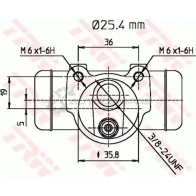 Рабочий тормозной цилиндр TRW MF1Y 2E bwl117 1522637 3322937005918 - Изображение 2