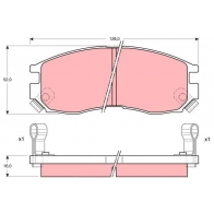 Тормозные колодки дисковые, комплект TRW Mitsubishi Lancer 8 (CK5) Седан 1.8 16V 205 л.с. 1995 – 2003 GDB1128AT B58 CY