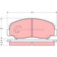 Тормозные колодки, комплект TRW 2 1712 X7FFGX 1527678 gdb1134