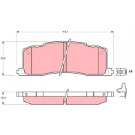 Тормозные колодки дисковые, комплект TRW YSFG8 KP GDB1138AT Toyota Previa (XR10, XR20) 1 Минивэн 2.4 (TCR11. TCR10) 132 л.с. 1990 – 2000