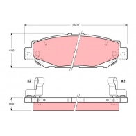 Тормозные колодки дисковые, комплект TRW Toyota Supra (A80) 4 Купе 3.0 i Bi Turbo (JZA80) 330 л.с. 1993 – 1998 GDB1185AT HB 27G1