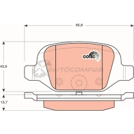 Тормозные колодки, комплект TRW gdb1384 Fiat Panda (169) 2 Хэтчбек 1.3 JTD Multijet 4x4 (169AxG1A. 169AxG2A) 75 л.с. 2010 – 2013 2FOFJW 2360 1