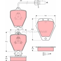 Тормозные колодки, комплект TRW gdb1451 Audi A6 (C5) 2 Седан 2.7 T 230 л.с. 1999 – 2005 2145 2 21453