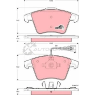 Тормозные колодки, комплект TRW 2 3746 23747 Volkswagen Transporter (T5) 5 Грузовик 3.2 V6 235 л.с. 2003 – 2006 gdb1556