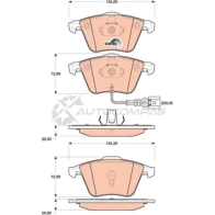 Тормозные колодки, комплект TRW 23912 gdb1809 Audi TT (8J9) 2 Кабриолет 2 3801