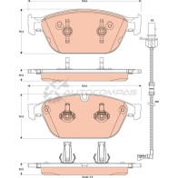 Тормозные колодки, комплект TRW 2516 0 gdb1884 25161 Audi A8 (D4) 3 Седан 4.0 S8 Plus Quattro 605 л.с. 2015 – 2018