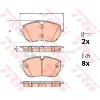 Тормозные колодки, комплект TRW RBQNDK gdb2121 1528742 22 218