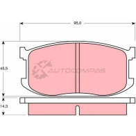 Тормозные колодки, комплект TRW 2 0760 JESLCU8 gdb252 1528773
