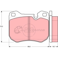 Тормозные колодки, комплект TRW 1528831 7W6S0 gdb309 2 0481
