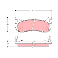 Тормозные колодки дисковые, комплект TRW 5N GKV GDB3129AT Mazda MX-5