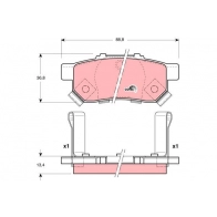 Тормозные колодки дисковые, комплект TRW GDB3174AT Honda Fit 2 (GD, GE) Хэтчбек 1.2 i-DSI (GD5, GE2) 78 л.с. 2002 – 2007 IZ9WMP 8