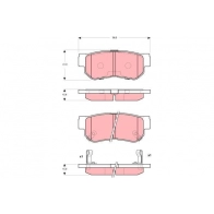 Тормозные колодки дисковые, комплект TRW GDB3298AT Hyundai Getz (TB) 1 Хэтчбек 1.5 i 99 л.с. 2002 – 2005 JJ78Q M