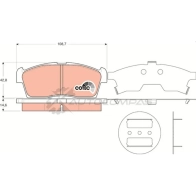 Тормозные колодки, комплект TRW 1529144 3322937475612 X7HGI 9 gdb3411