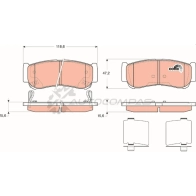 Тормозные колодки, комплект TRW 244 88 Hyundai Santa Fe gdb3419 24489