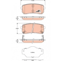 Тормозные колодки дисковые, комплект TRW C1E WF Hyundai H1 Starex (TQ) 2 Автобус 2.5 CRDi 110 л.с. 2010 – 2025 GDB3449AT