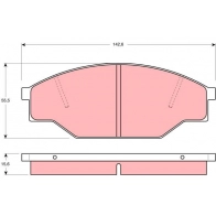 Тормозные колодки дисковые, комплект TRW GDB351AT Toyota Hilux (N140, 50, 60, 70) 6 Пикап 2.5 D 4D (KDN14. KDN15. KDN16. KDN19) 88 л.с. 2001 – 2005 NKKH RO
