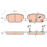 Тормозные колодки дисковые, комплект TRW YWUTU M GDB3583AT Mitsubishi Outlander 3 (GG, GF, ZJ) Кроссовер 2.0 Bifuel 146 л.с. 2012 – 2025