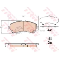 Тормозные колодки, комплект TRW gdb3631 Nissan X-Trail (T32) 3 Кроссовер 1.6 dCi (T32) 130 л.с. 2014 – 2025 2FJA3Q 246 32