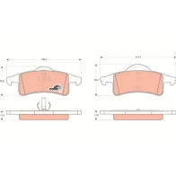Тормозные колодки дисковые, комплект TRW GDB4127AT 4Q3CM5 A Jeep Grand Cherokee (WJ, WG) 2 Внедорожник 4.7 V8 4x4 223 л.с. 1999 – 2005