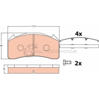 Тормозные колодки, комплект TRW Ford Focus 3 (CB8) Хэтчбек 2.0 TDCi 115 л.с. 2010 – 2025 DLWK6HH gdb5088 2 9136