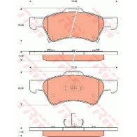 Тормозные колодки дисковые, комплект TRW 9NWN 1EY 3322937290222 Chrysler Voyager 4 (RG, RS) 2001 – 2007 GDB7610