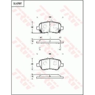 Тормозные колодки дисковые, комплект TRW 3322937290666 1216936809 A 9HZDPL GDB7697