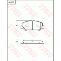 Тормозные колодки дисковые, комплект TRW 3322937306404 Toyota Alphard (AH30) 3 Минивэн 3.5 (GGH30W) 275 л.с. 2015 – 2025 GDB7733 M2 5LEW