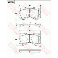 Тормозные колодки дисковые, комплект TRW Lexus LX (J200) 3 2007 – 2020 GDB7763 J ZS8303