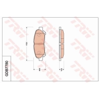 Тормозные колодки дисковые, комплект TRW Toyota Highlander (U40) 2 Кроссовер 3.5 (GSU40) 273 л.с. 2007 – 2013 GDB7780 J66J HU