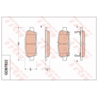 Тормозные колодки дисковые, комплект TRW Nissan Pathfinder (R52) 4 Внедорожник 2.5 Hybrid 4WD 256 л.с. 2013 – 2024 3322937307302 GDB7822 0R 87II