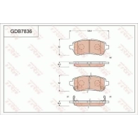 Тормозные колодки дисковые, комплект TRW GDB7836 3322937307432 G92 DH Mazda 2 (DE) 3 2007 – 2014