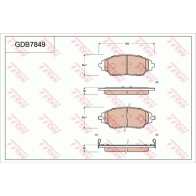 Тормозные колодки дисковые, комплект TRW 0M3 1R GDB7849 3322937307555 1216937511
