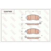 Тормозные колодки дисковые, комплект TRW 1439901671 GDB7906AT RD A4SNV