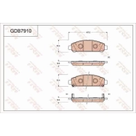 Тормозные колодки дисковые, комплект TRW GDB7910 1216937715 3322937308187 VA6V5M B