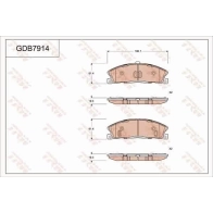 Тормозные колодки дисковые, комплект TRW J AFHZ GDB7914 Ford Explorer 5 (D4, U502) Внедорожник 3.5 Ti-VCT 4WD 291 л.с. 2013 – 2020