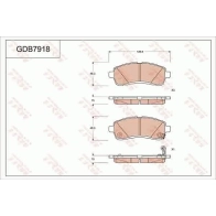 Тормозные колодки дисковые, комплект TRW Mazda 2 (DE) 3 2007 – 2014 54 D1R7 GDB7918 3322937308064