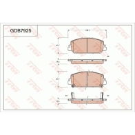 Тормозные колодки дисковые, комплект TRW ZC N4F GDB7925 Acura RDX 2 (TB3, 4) Кроссовер 3.5 277 л.с. 2013 – 2024