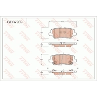Тормозные колодки дисковые, комплект TRW GDB7939 MXT7 PR Cadillac ATS 1 (GM A) Седан 2.0 276 л.с. 2013 – 2025